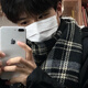 
Show off the men's winter Korean style fashionable and versatile plaid scarf student thickened warm shawl dual-purpose men and women's style double-sided wear-black (mask for free)