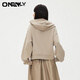 ONLY时尚气质百搭宽松连帽长袖卫衣女|12349S037 C11 方余褐色TUFFET M (165) 84A