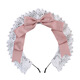 WEISHINI handmade cute Lolita hair accessories lo girl coffee maid KC headband lace bow headband decoration black