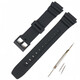 Youlenshi is suitable for Casio casio watch strap AE-1200/1300/F-108/W-216/W800H rubber strap accessories for men and women, black-black buckle 18MM