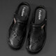 Qice Summer Sandals Herrenbag-Toe Freizeitschuhe im Freien atmungsaktive Strandsandalen Mode Sportpantoffeln Sommerlochschuhe 689 Schwarz 41