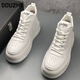 Shaker European station men's shoes with increased mid-top sneakers 2023 new thick-soled high-top shoes men's autumn breathable white shoes white 38 standard leather shoe size Shaker European station men's shoes with increased mid-top sneakers 2023 new thick-soled high-top shoes men's autumn breathable white shoes white 38 standard leather shoe size