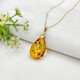 Yixiang natural amber flower drop pendant S925 silver buckle necklace simple and noble temperament women's necklace light luxury style jewelry natural flower amber (with silver plated chain)