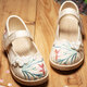 Xier Children's Hanfu shoes Girls' sandals embroidered shoes New Chinese style horse-face skirt shoes Ancient costume old Beijing cloth shoes White size 30-inner length about 18.6cm