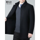 CEO Yageo double-sided woolen coat for men middle-aged daddy wear mid-length cashmere jacket for men wool fleece black XXS 175/size (recommended 125-140Jin [Jin equals 0.5 kg])