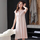 
Modal nightgown women's pajamas skirt summer thin short-sleeved modal cotton silk ice silk sexy home clothing large size MQ9249 warm powder-nightskirt XL