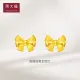 Chow Tai Fook bowknot full gold gold earrings cost 120 about 1.4g EOF286
