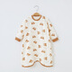 Cool rice baby nightgown anti-kick spring and autumn boys and girls pajamas jumpsuit pure cotton long-sleeved autumn baby nightgown home clothes milk tea bear 73cm