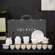 Ice type mutton-fat jade covered bowl Fengming pot Kung Fu tea set home office white porcelain business event gift 11-head Fengming pot mutton-fat jade