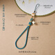 CHUXIANG Chinese style bodhi root charcoal roasted cat mobile phone lanyard anti-lost and anti-fall wrist rope mobile phone chain pendant for women Peacock Blue-Short A27-301