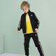 Adidas spring and autumn suit children's sports suit new outdoor casual jacket trousers two-piece set black/gold 140