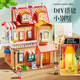 Feilige Bausteine Spielzeug Girls Castle Princess House Boy Jungen Villa House 3-6 Jahre alte Kinder Große Partikel versammelten Spielzeug 5 Jahre alt, um ein Haus 8 Jahre altes Mädchen Geburtstagsgeschenk 4-7 Jahre alte Genie Architektin [Lichtkomponenten + zufällige 2 Puppen] 246 Partikel