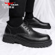 Bull Family Men's Shoes Casual Leather Shoes Men's Martin Boots British Trend Versatile Old Big Toe Work Shoes Men Black 42