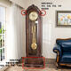 Honghe Tianyuan place solid wood floor clock with official hat for villa living room high-end pendulum clock and hall clock with flowers on the bottom. Mahogany color, basswood, pattern on the base. Polaris upgraded movement 40 days, sledgehammer swing more grand.