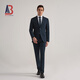 BAROMON 68.5% wool-machine washable suit, men's business suit, complete men's formal wedding suit, blue-green 170B, please note the size of the trousers