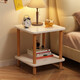 YILANGDE simple bedside table small bedroom modern simple mini bedside cabinet storage rack storage cabinet storage bedside table light walnut color double layer 40*40*53cm