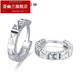 Huiyoulan PT950 platinum earrings for women, platinum earrings, PT999 platinum earrings, circle earrings, ear studs, Chinese Valentine's Day gift, Christmas gift, PT950 platinum earrings pair, about 2.6g + certificate