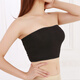 Summer tube top, anti-exposure bottoming underwear for women, black and white strapless short bra, large size 1 piece, black, one size fits all, lace edge (recommended 80-120 Jin Jin equals 0.5 kg)