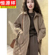 恒源祥棉服女复古纯色减龄菱格夹棉服外套女秋冬装通勒百搭休闲外套女 咖色(薄棉) 902 L(115-125斤) 902