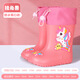 Children's anti-slip rain boots cute cartoon boys and girls kindergarten baby waterproof shoes overshoes medium-large children's soft bottom rain boots Pink rabbit [waterproof elastic mouth] 35 [inner length 22CM]