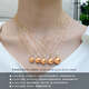 Haitong selected thick gold 18K gold diamond South Sea gold bead pearl pendant single golden seawater pearl necklace for women A grade/slightly flawed rich gold 10-11mm +s925 silver chain