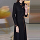 Mapping Hong Kong's big brand light luxury women's clothing autumn and winter new thickened long-sleeved dress Chinese style temperament improved cheongsam skirt black plus velvet ready for return and exchange XL recommended 111-120Jin Jin equals 0.5 kg