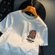 Lomon American Heavyweight Kurzärmelte T-Shirt Herren 2025 Sommer Dünne indisch bedruckte trendige Marke Ice Seide Kurzärärmelte runde Hals 9903 Weißes T-Shirt 3XL