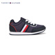 Tommy Hilfiger Kinderkleidung Herren-Farbblocking gestreiftes Gurtband Retro Casual Schuhe Sportschuhe Laufschuhe Reisschuhe Th100944 Marine Blue 695 35