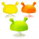 Mombella small mushroom soothing teether baby soft chewable silicone toy orange comes with anti-falling chain + storage box