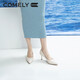 
COMELY single shoes for women's spring thin heel pointed toe high heel sheepskin soft comfortable sole simple professional work shoes off white 38