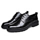 Old man's toe business leather shoes, men's big toe shoes, casual genuine leather moccasins, men's formal shoes, lace-up derby men's toe-layer cowhide shoes, dark night-black lace-up style, leather shoe size 40, please consult customer service for leather shoe size