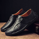 
Western Region Camel Size Brand 2023 Men's Leather Shoes Men's Autumn New Genuine Leather Bean Shoes Large Size 9912 Red Brown 42