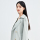
Autumn Water Yiren French Trench Coat Women's Spring New British Style Double Breasted Temperament Loose Top Water Green M