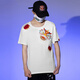 Denon supreme short-sleeved T-shirt for men and women Chinese style brand summer loose national trend lion embroidered cotton top men's T-shirt T694 lion white M