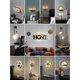 XMSJ wall lamp bedroom modern simple bedside lamp Nordic creative living room background wall lamp corridor light luxury LED lamp YX1047 black 38CM warm light