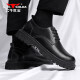 Bull Family Men's Shoes Casual Leather Shoes Men's Martin Boots British Trend Versatile Old Big Toe Work Shoes Men Black 42
