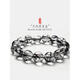 T/u Natural para la pulsera de cristal de cabello negro para mujeres, brazalete de cristal de pelo de cristal para hombres, anillo único tres círculos, anillos múltiples, cristal de titanio de oro, una cosa, una imagen, nivel de recolección de 16.4 mm número 13117 cabello de malla