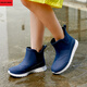 VALOR MAN elementary school students rain boots children medium and older children boys plus velvet warm rain boots rubber shoes women's shoes water boots children white background blue 31