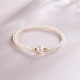 Saturday Blessing Jewelry Yellow 18K Pearl Bracelet Female Model Palm Pearl Color Gold Pearl Bracelet X199040 About 16cm