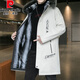 Pierre Cardin Parken Männer Velvet Trench Coat Winter verdickte warme mittelgroße Mantel Trendy Student Cotton Mant