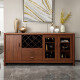 Solid wood sideboard and wine cabinet integrated wall-mounted modern minimalist tea cabinet new Chinese style kitchen storage cabinet storage cabinet DZ04 high cabinet + wine cabinet 1600*40*2030mm 3 doors