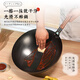 Kajunqi Japanese brand ultra-light iron pot uncoated wok non-stick wok wok old-fashioned household gas stove cooking pot 32cm round bottom wok with lid spatula 32cm