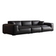 
Munich Italian minimalist black cow genuine leather sofa living room directly seated deep and thickened living room sofa 683