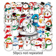 50 Christmas Little Snowman Stickers Migne Cartoon 2d Diy Matériau fait à la main Décoration imperméable ne répète pas Girl Heart Thermos Cup Guitar crayon Guka Hand Account Stickers [50 Images Ne répète pas] Snowman-686 5-8cm