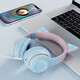Yijiatong wireless Bluetooth/wired connection headphones Comfortable wear Noise-cancelling high-definition sound quality Cute and flexible Portable and carry-on Cute cat ears BT029C blue