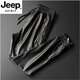 JEEP SPIRIT pilot winter casual leather pants men's velvet thickened motorcycle jogging slim leg pants harem pants loose black size 33 waist 2.6 feet 135-145 Jin [Jin equals 0.5 kg]