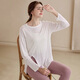 Victoria Traveler Yoga Wear Women's Spring and Summer Loose Sports Cover-Up Slim Long-Sleeve T-Shirt Pilates Training Top Fitness Wear White S