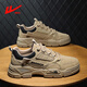 Huili men's shoes for autumn and winter men's low-top work shoes British mountaineering Martin boots casual shoes Khaki 44