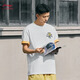 Li-Ning-Bing-Sensing Round Neck Kurzärärmelte T-Shirt für die Frauen-Sport-Mode-Serie für Frauen komfortable, lose Kulturhemden mit kurzer Ärmel T-Shirt Standard White-687 S