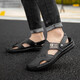 Qice Summer Sandals Herrenbag-Toe Freizeitschuhe im Freien atmungsaktive Strandsandalen Mode Sportpantoffeln Sommerlochschuhe 689 Schwarz 41
